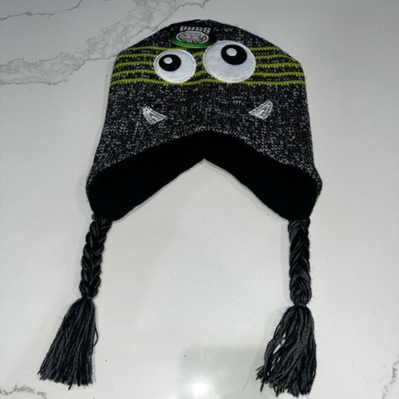 Other - Kids' Black and Green Beanie with Eyes by